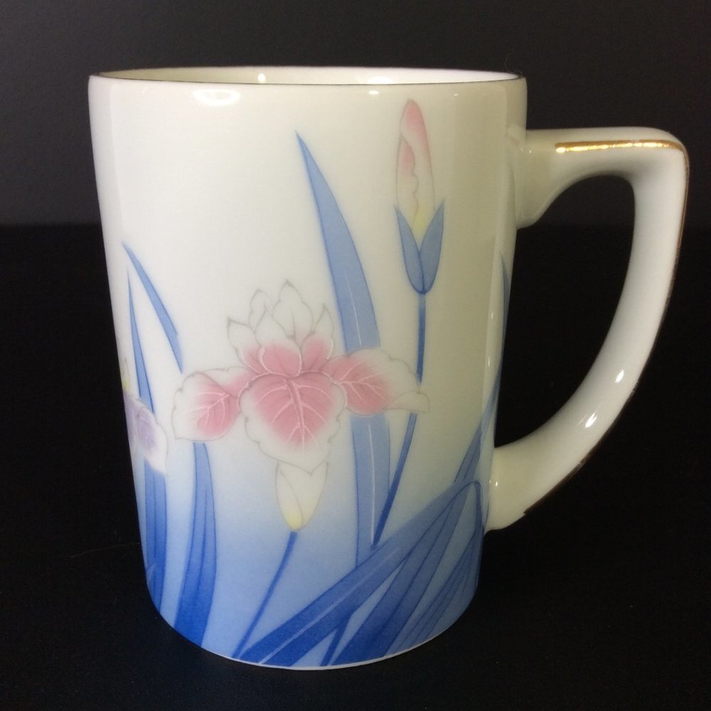 BLUE & White Floral Coffee Mug Cup 8oz